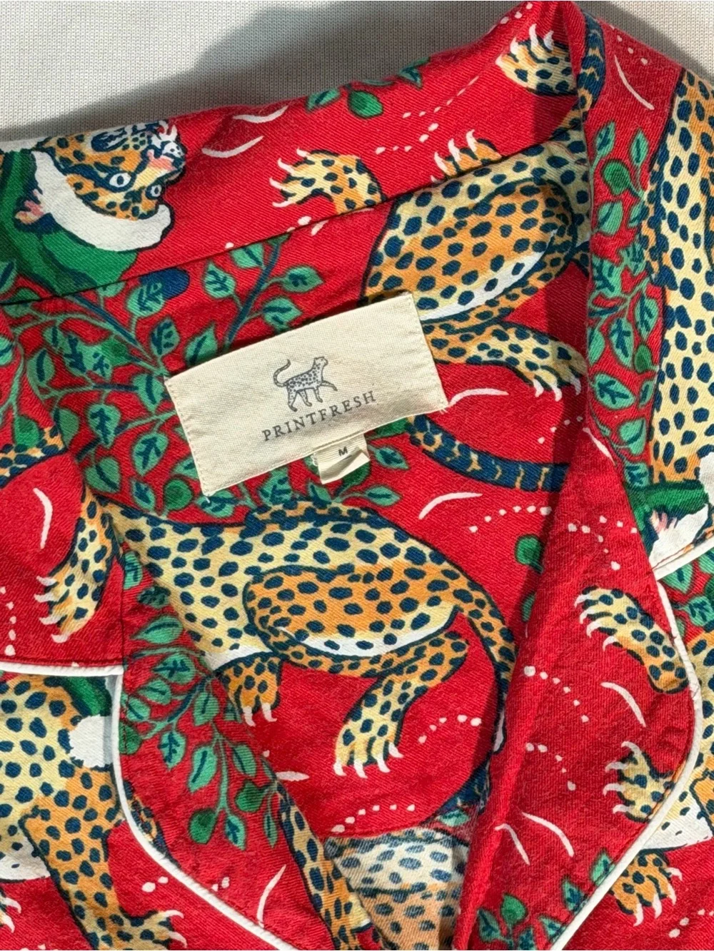 Printfresh Christmas Leopard Pajama Set Red Size M